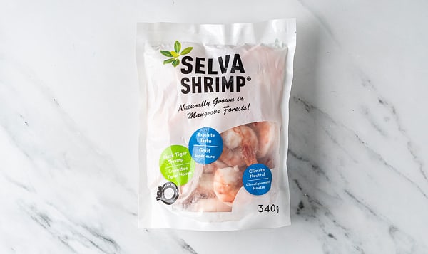 21/25 Black Tiger Shrimp Cooked with Tail On (Frozen)