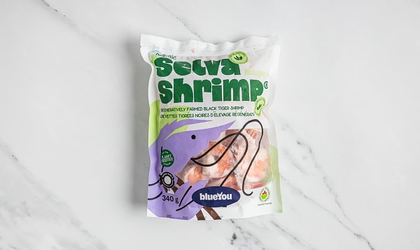 26/30 Black Tiger Shrimp, Cooked, Tail On (Frozen)