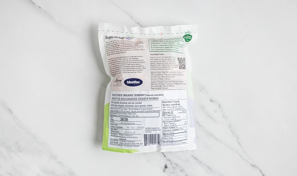 26/30 Black Tiger Shrimp, Cooked, Tail On (Frozen)