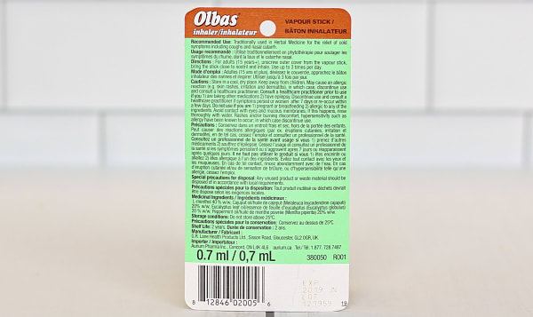 Nasal Inhaler Vapour Stick