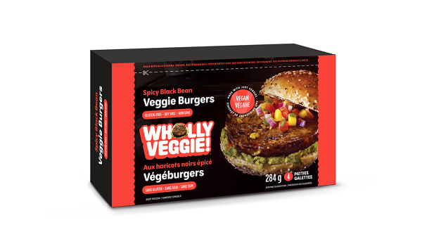 Spicy Black Bean Veggie Burgers (Frozen)