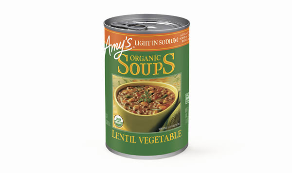 Organic Vegetable Lentil Soup - low salt - BPA Free