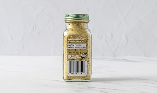 Organic Ginger Root, Ground, in Glass Bottle