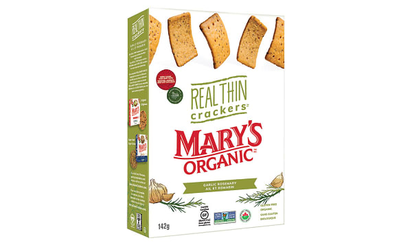 Organic REAL THIN Crackers, Garlic Rosemary