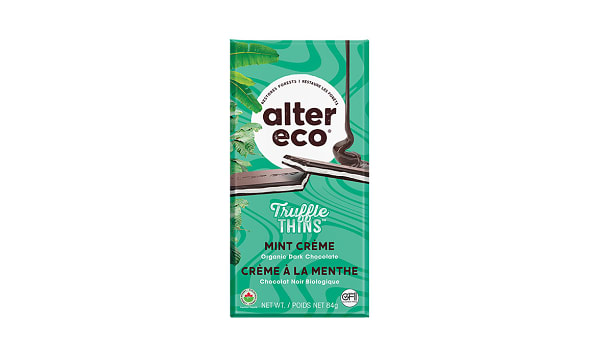 Organic Chocolate - Truffle Thins Bar - Mint Crème