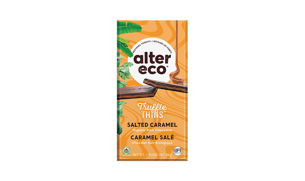 Organic Chocolate - Truffle Thins Bar - Salted Caramel