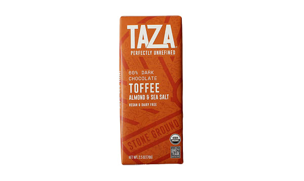 Organic Toffee, Almond & Sea Salt, 60%