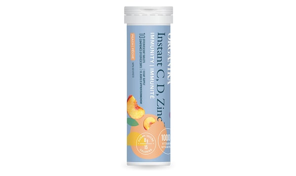 On-The-Go Vitamin C, D and Zinc Effervescent Tablets - Peach
