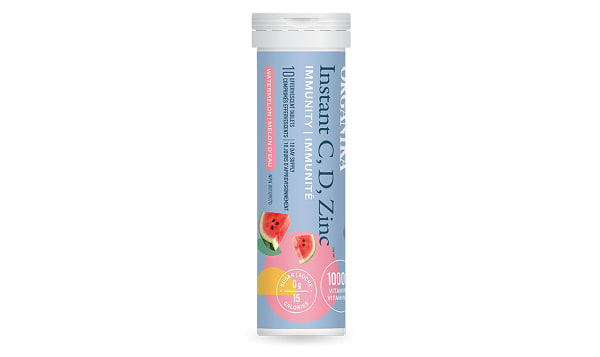On-The-Go Vitamin C, D and Zinc Effervescent Tablets - Watermelon
