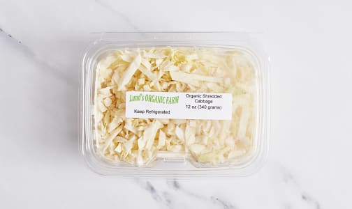 Local Organic Cabbage, Green, Shredded- Code#: PR147543LCO