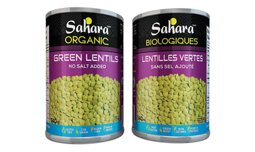 Organic Green Lentils - No Salt- Code#: BU0486