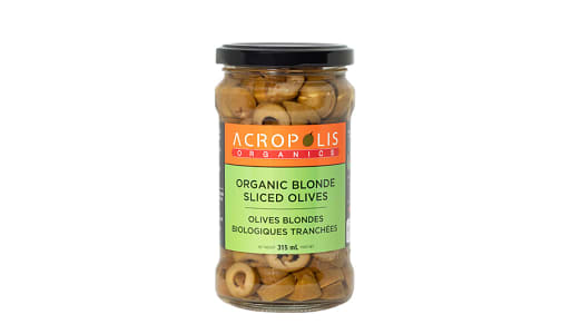 Organic Blonde Sliced Olives- Code#: BU1038