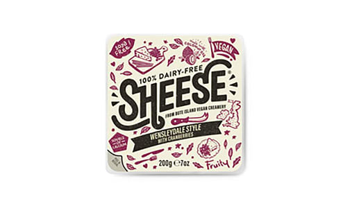 Dairy-Free Wensleydale Cheese with Cranberries- Code#: DC0323