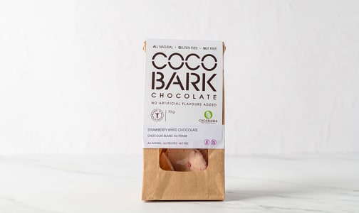 COCOBARK White chocolate 26% with Strawberry- Code#: DE1181