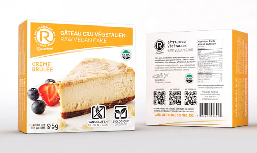 Organic Raw Vegan Gluten-Free Cake - Crème-Brulèe (Frozen)- Code#: DE1210