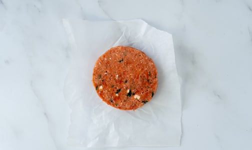 Sockeye Burger with Spinach and Feta (1 per package) (Frozen)- Code#: MP1370
