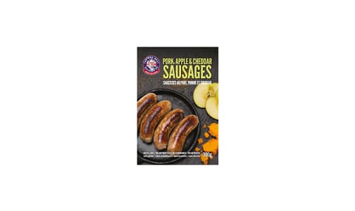 Pork, Apple & Cheddar Sausages (Frozen)- Code#: MP546