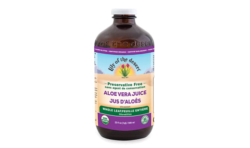 Organic Whole Leaf Aloe Vera Juice, Preservative Free- Code#: PC1953