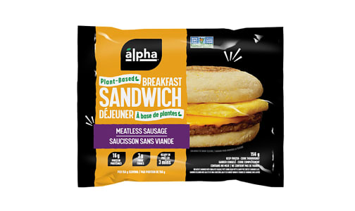 Plant-Based Breakfast Sandwich - Meatless Sausage, Plant-Based Egg & Cheeze (Frozen)- Code#: PM1454