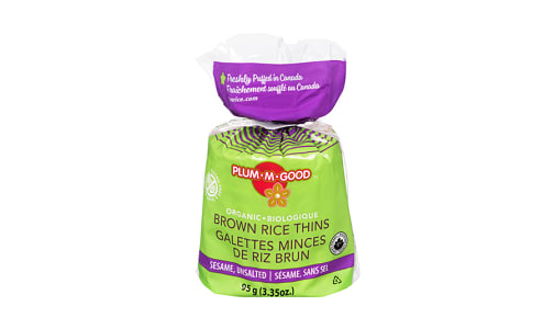 Organic Brown Rice Thins Sesame Unsalted- Code#: SN0183