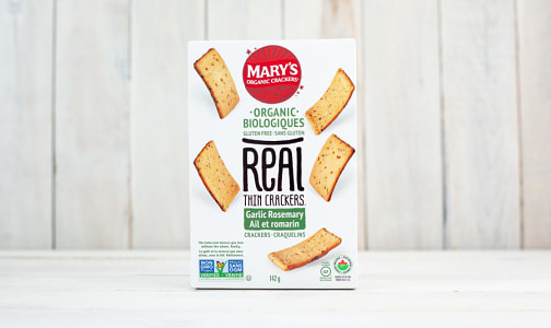 Organic REAL Thin Crackers, Garlic Rosemary- Code#: SN1418
