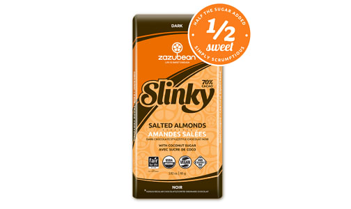 Organic Slinky: Salted Almond Chocolate Bar- Code#: SN1640