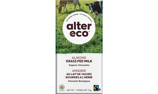 Organic Grass Fed Milk Chocolate Bar - Salted Almond- Code#: SN1908