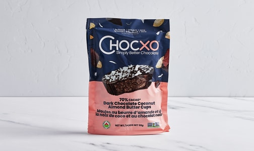 Organic Almond Butter Cups, Dark Chocolate Coconut, 70% (Pouch)- Code#: SN2510