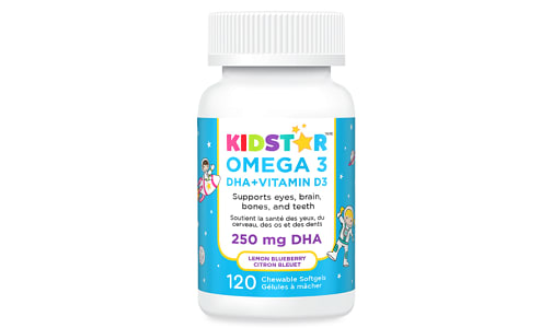 OMEGA 3 DHA + Vitamin D3 Lemon Blueberry- Code#: VT2094