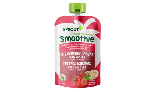Organic Smoothie Strawberry Banana with Yogurt (Dairy)