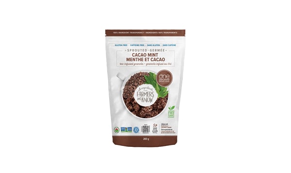 Organic Gluten Free Sprouted Cacao Mint Tea-Infused Granola