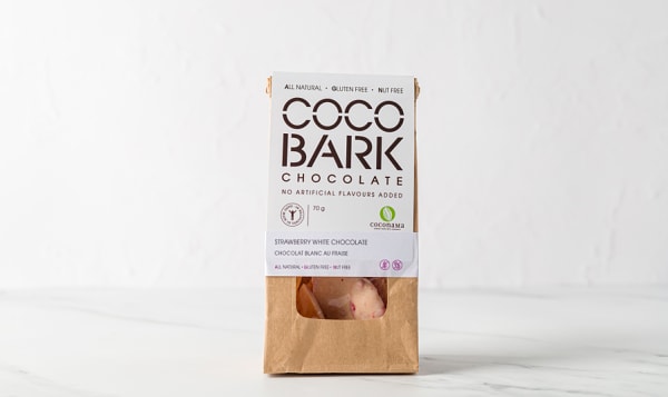 COCOBARK White chocolate 26% with Strawberry
