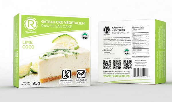 Organic Raw Vegan Gluten-Free Cake - Lime-Coco (Frozen)