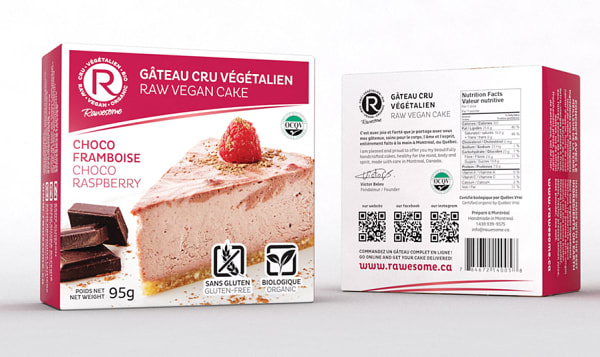 Organic Raw Vegan Gluten-Free Cake - Choco-Raspberry (Frozen)